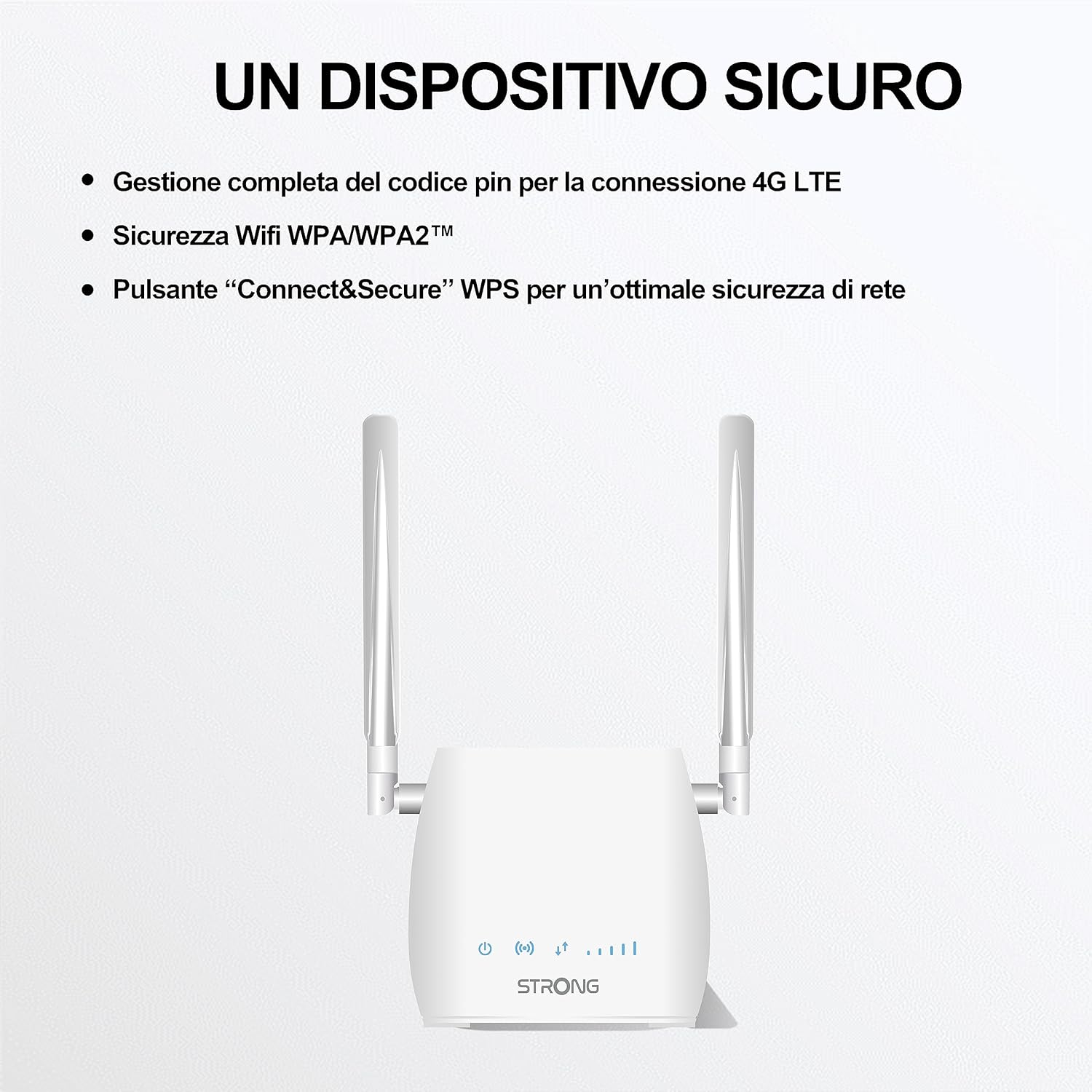 STRONG - Router Wifi 4G LTE 300M - Hasta 150 Mbps 4G/300 Mbps Wifi - 1 Puerto RJ45 - Funciona con Todo Tipo de SIM - Uso Compartido de la Red Móvil - Antenas Desmontables - Fácil de Instalar - Blanco
