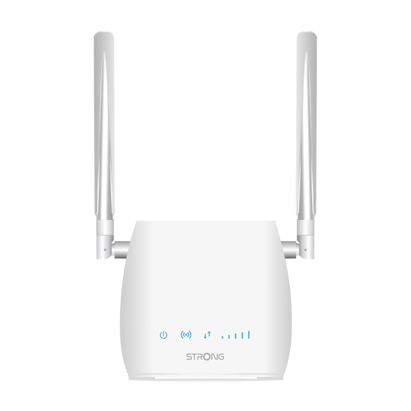 STRONG - Router Wifi 4G LTE 300M - Hasta 150 Mbps 4G/300 Mbps Wifi - 1 Puerto RJ45 - Funciona con Todo Tipo de SIM - Uso Compartido de la Red Móvil - Antenas Desmontables - Fácil de Instalar - Blanco