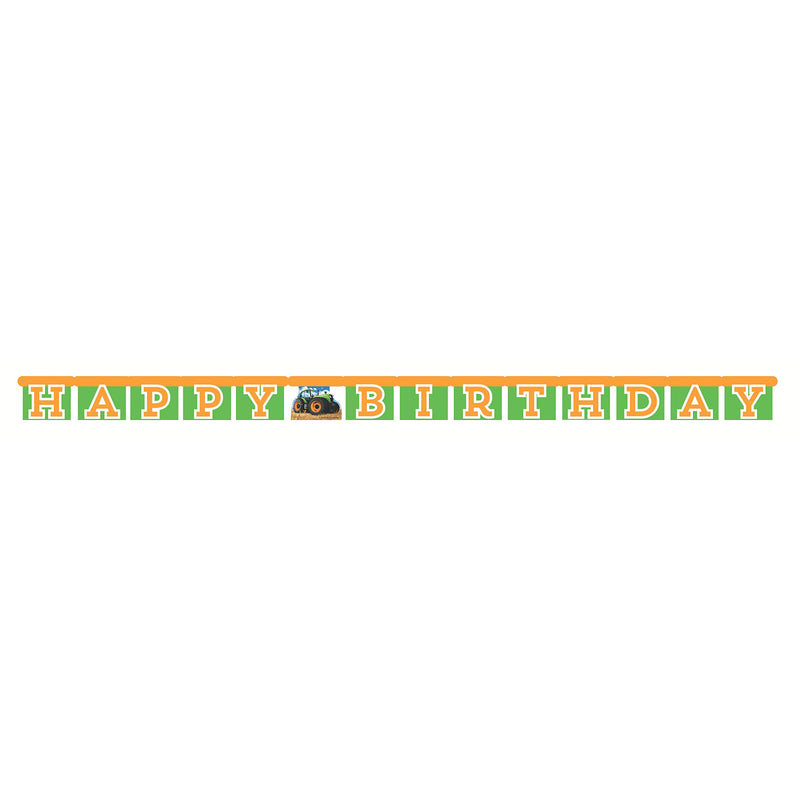 Tractor Time Jointed Birthday Banner - 1 Pc.
