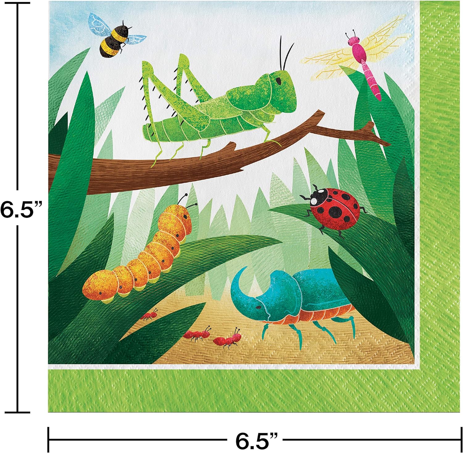 Creative Converting Bugs Party Printed Luncheon Napkins - 16pcs
