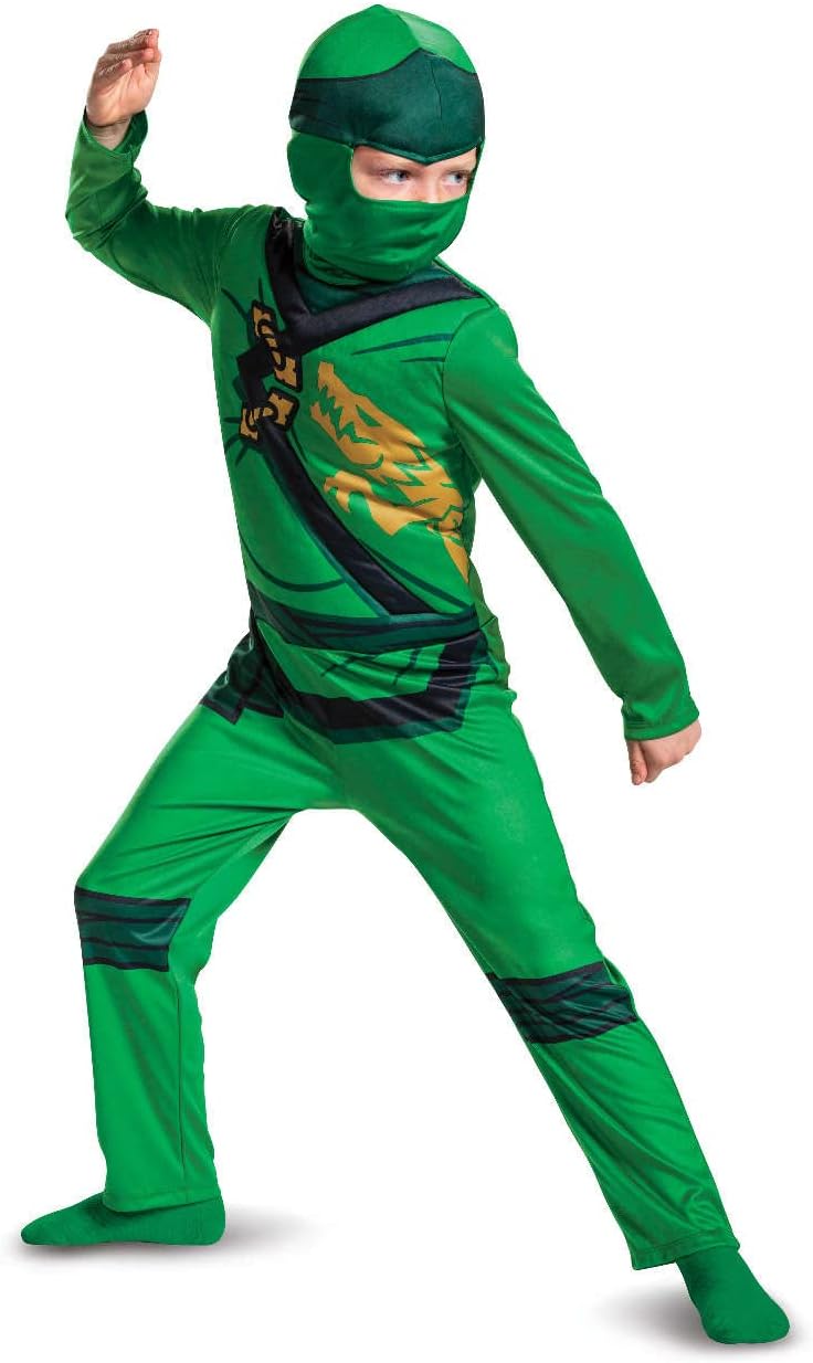 Disguise Official LEGO Ninjago Costume for Kids - Lloyd Green Ninja Suit for Boys - Perfect World Book Day Fancy Dress Up Outfit - Size XS - 3-4 Years