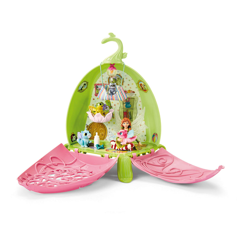 Schleich Bayala Fairy Marween's Animal Playschool with Fairy and Baby Dragon Playset - First Magic Fairy Animal Playset with Magical Baby Pet Animals - Fairy Toys Gift for Boys and Girls, Kids Ages 5+