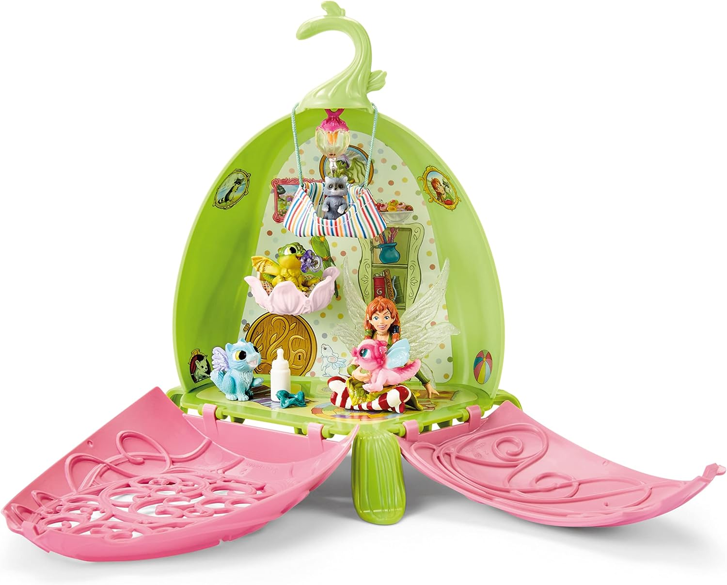 Schleich Bayala Fairy Marween's Animal Playschool with Fairy and Baby Dragon Playset - First Magic Fairy Animal Playset with Magical Baby Pet Animals - Fairy Toys Gift for Boys and Girls, Kids Ages 5+