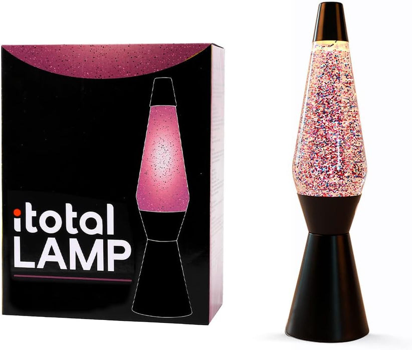 divers - Lavalamp Zwart/Roze Glitter 40cm