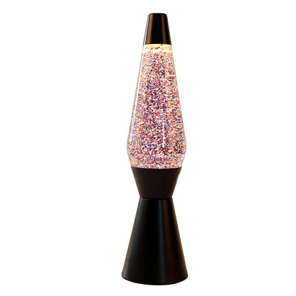 divers - Lavalamp Zwart/Roze Glitter 40cm