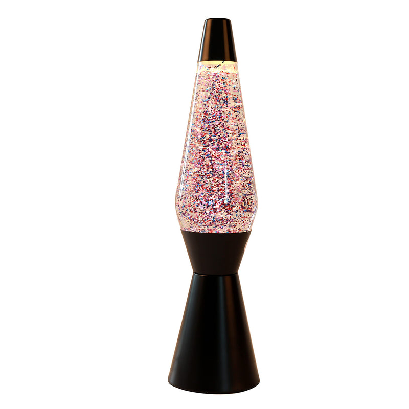 divers - Lavalamp Zwart/Roze Glitter 40cm