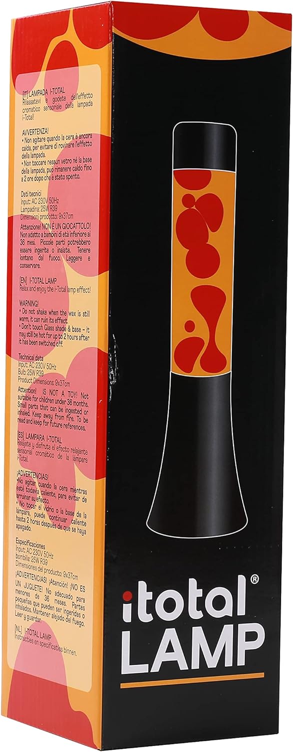 divers - Lavalamp Zwart/Oranje/Rood 30cm