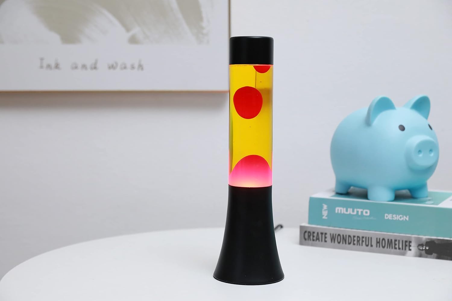 divers - Lavalamp Zwart/Oranje/Rood 30cm