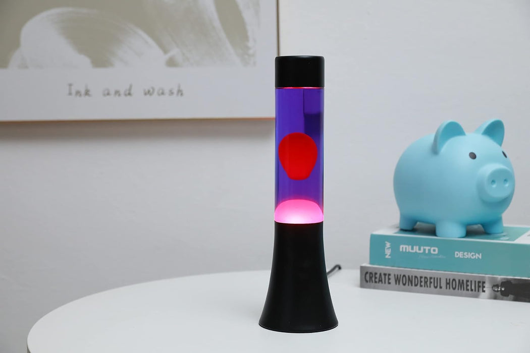 divers - Lavalamp Zwart/Paars/Roze 30cm