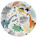 Folat 61930 Paper Party Tableware Pappteller Rund Ø Dino Roars 23cm-8 Stück Einweggeschirr Teller für Geburtstagsfeier, Babyparty, Hochzeit, Brautparty, Mehrfarbig