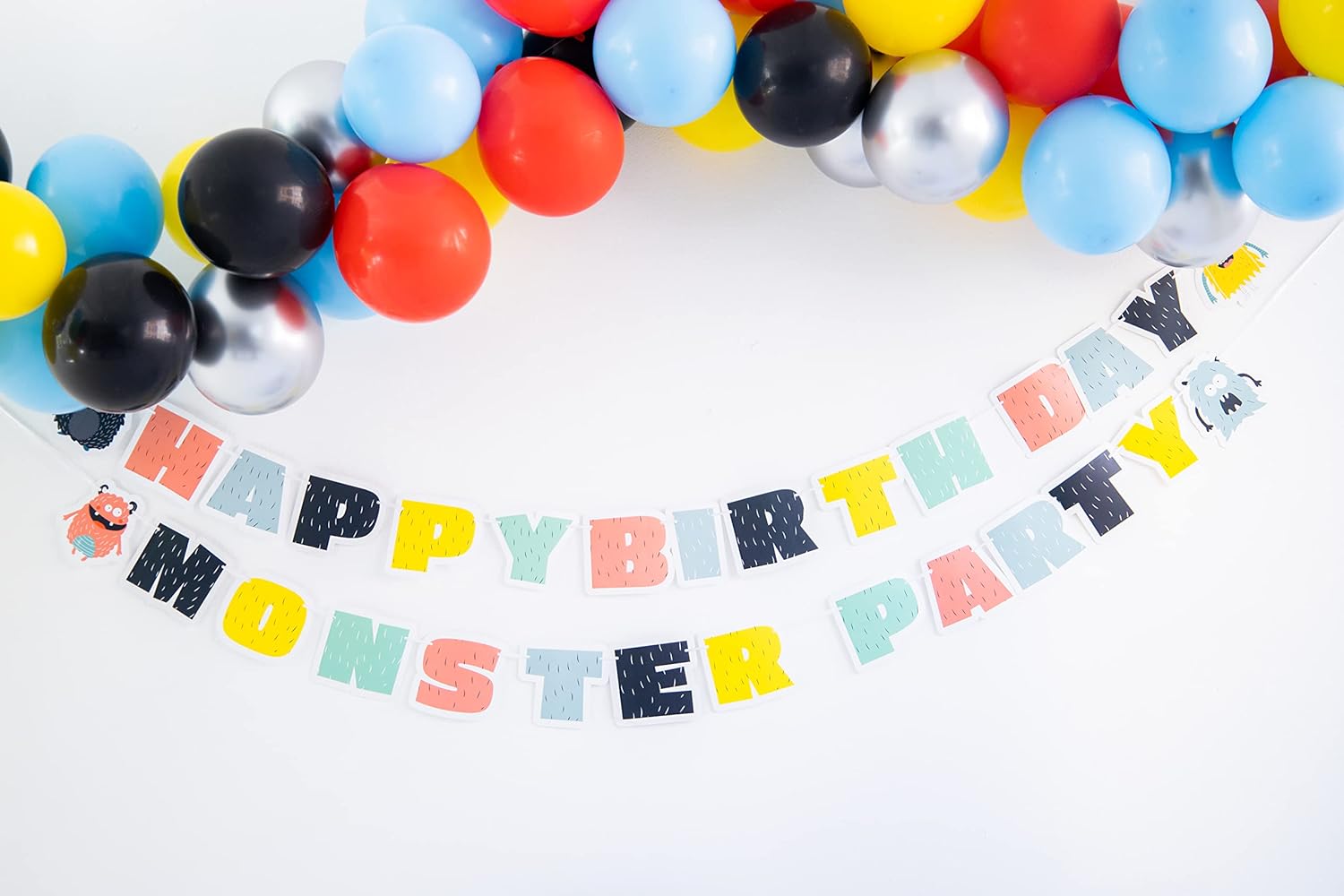 Folat 68288 Letter Garlands Monster Bash Pack of 2, Multi-Colour