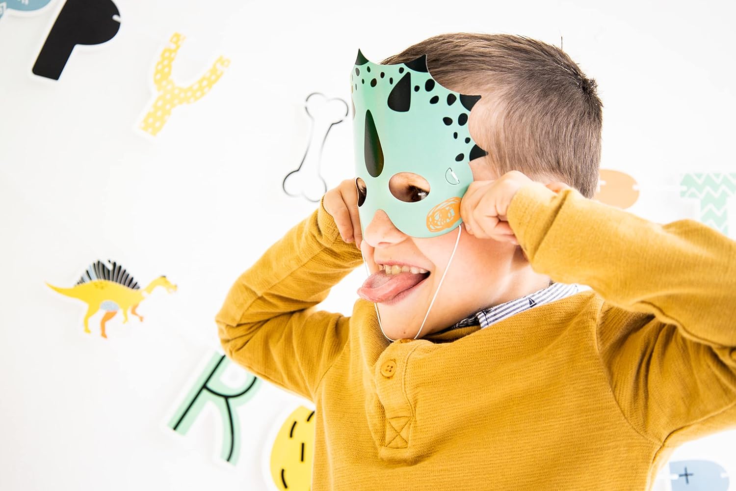 Folat 68333 Masks Dino Roars Pack of 6, Multicoloured