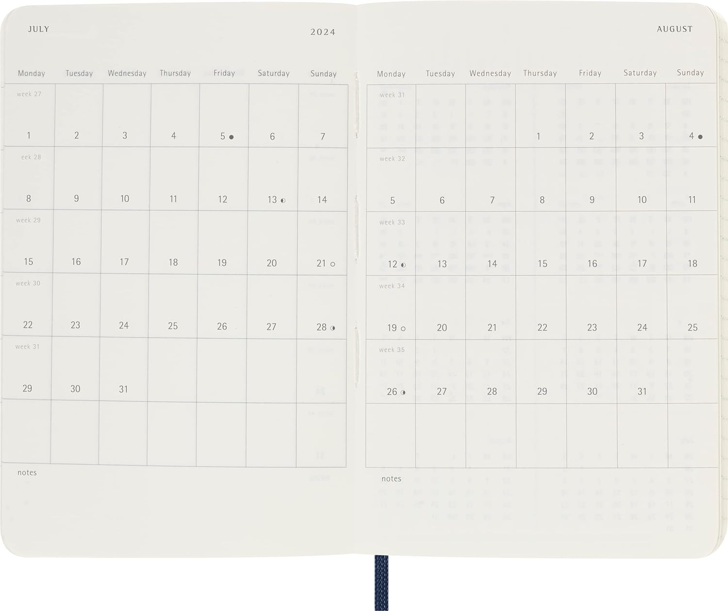 Moleskine Weekly Planner 2023-2024, 18-Month Agenda, Academic Diary, Weekly Diary with Soft Cover, Pocket Size 9 x 14 cm, Colour