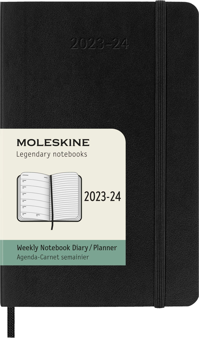 Moleskine Weekly Planner 2023-2024, 18-Month Agenda, Academic Diary, Softcover Weekly Planner, Pocket Size 9 x 14 cm, Colour