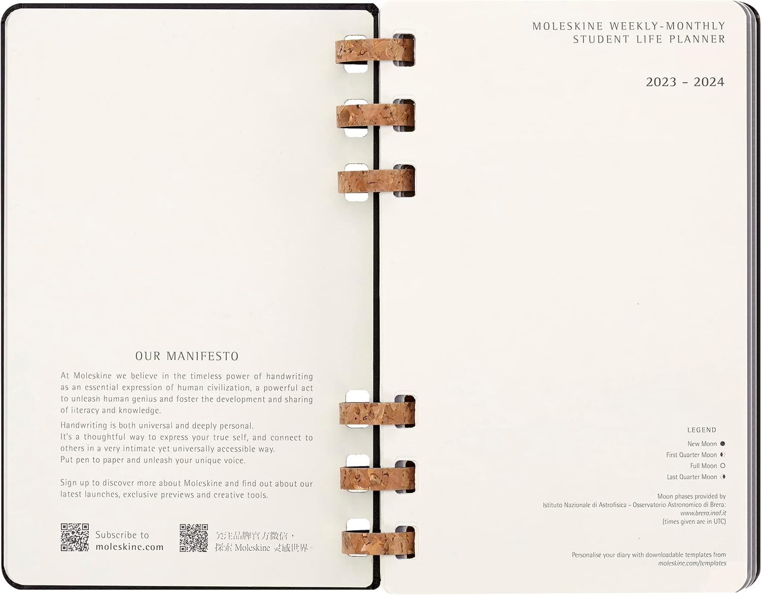 Moleskine Academic Monthly Planner 2023 -2024, 12-Month Weekly and Monthly Diary, University Agenda with Hard Cover, Size Large 15 x 21 cm