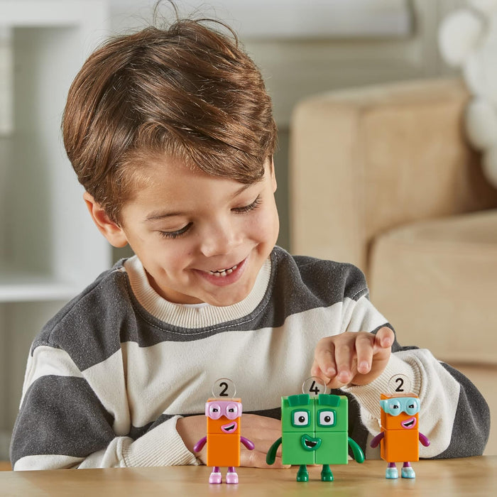 Learning Resources, Giocattoli da Collezione Ufficiali, Include i Numberblocks Quattro e i 2 Terribili Due, con Braccia modellabili per Un Gioco Realistico, Multicolore, HM95355-UK