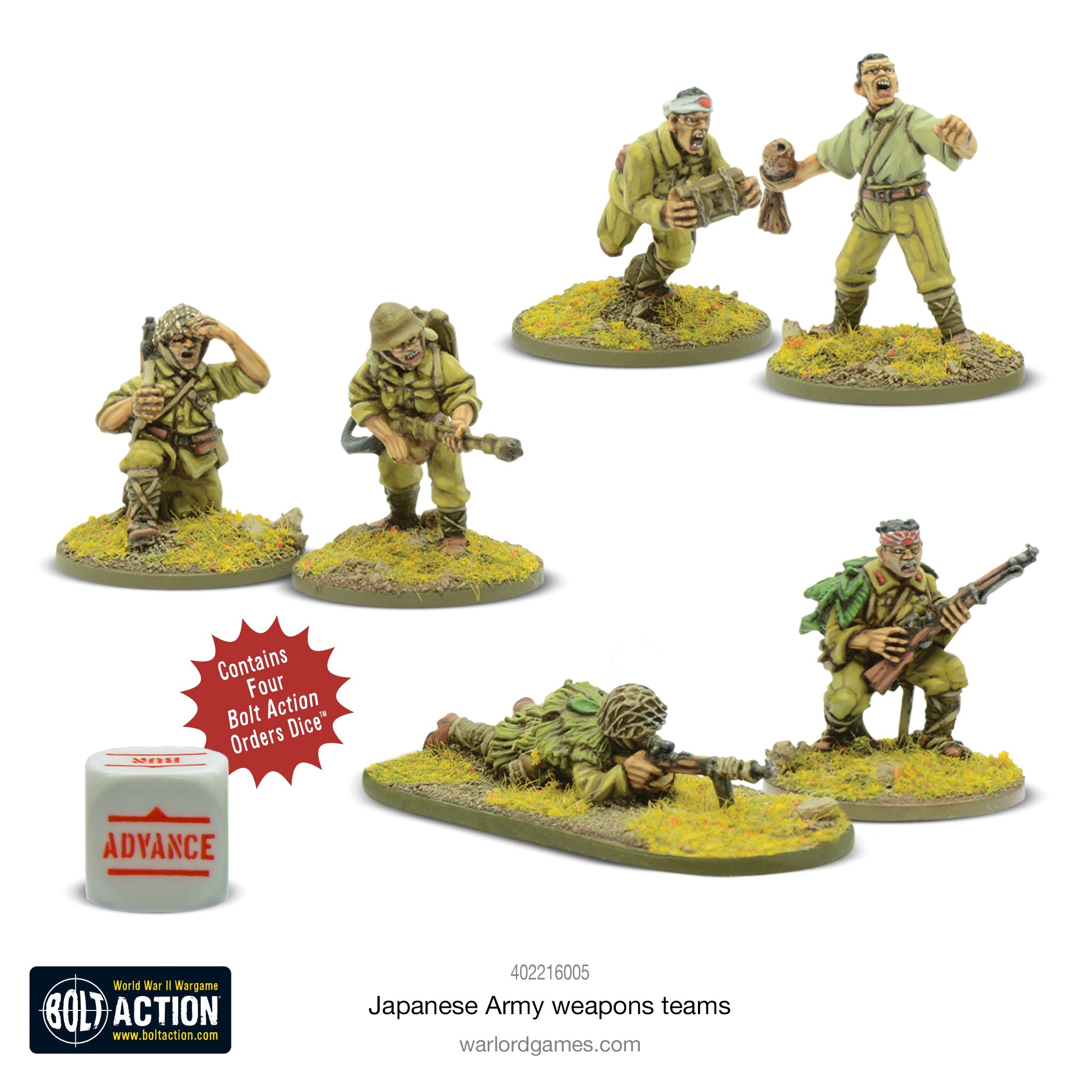 Warlord Games Japanese Army Weapons Teams - 28mm Scale Warlord Resin Miniatures for Bolt Action Highly Detailed World War 2 Miniatures for Table-top Wargaming