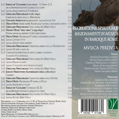 Recreatione Spirituale: Ragionamenti In Musica In Baroque Rome
