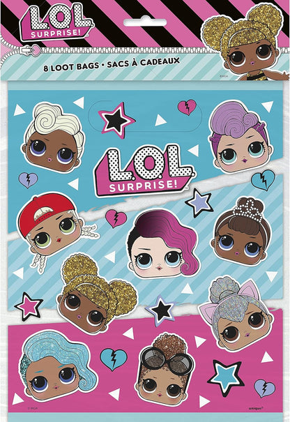 Unique 23803 Bags - LOL Surprise Party-Pack of 8, Multicolour