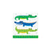Creative Converting PC350513 Alligator Birthday Party Lunch Napkins, Paper, Bright Green, Blue, and Yellow
