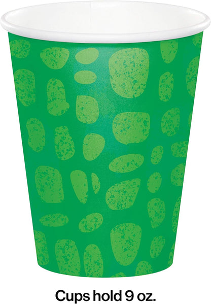 Creative Converting PC350516 Alligator Birthday Party Paper Cups, Green, 9 Ounces