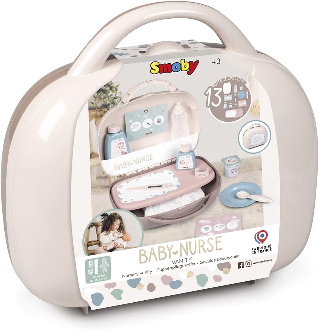 SMOBY - Baby Nurse Vanity avec 13 accessoires inclus