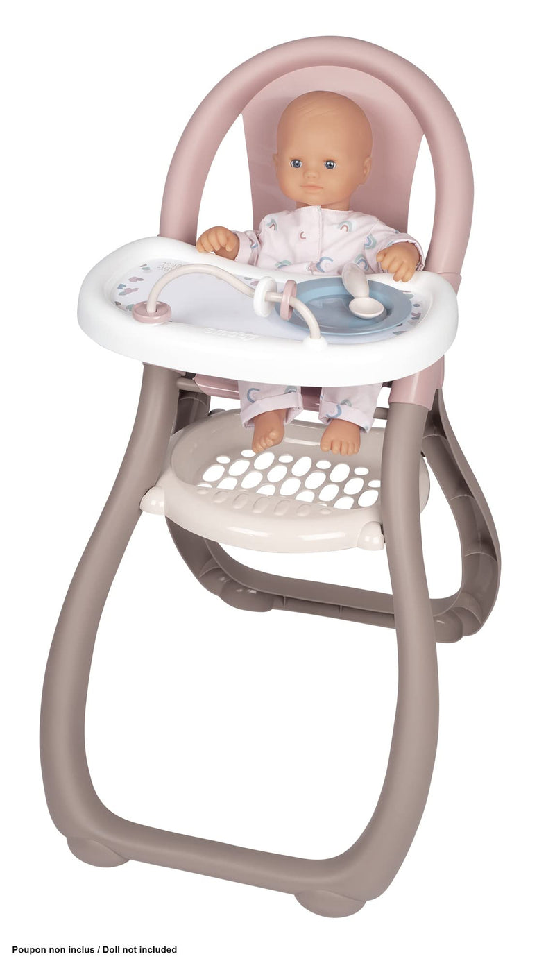 Smoby- Baby Nurse Trona para Muñeco Bebé, Incluye Accesorios, Adecuado para Muñecos de hasta 42cm, (77600220370)