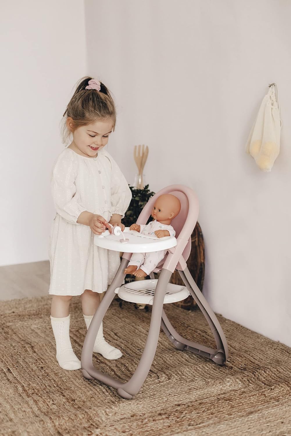 Smoby- Baby Nurse Trona para Muñeco Bebé, Incluye Accesorios, Adecuado para Muñecos de hasta 42cm, (77600220370)