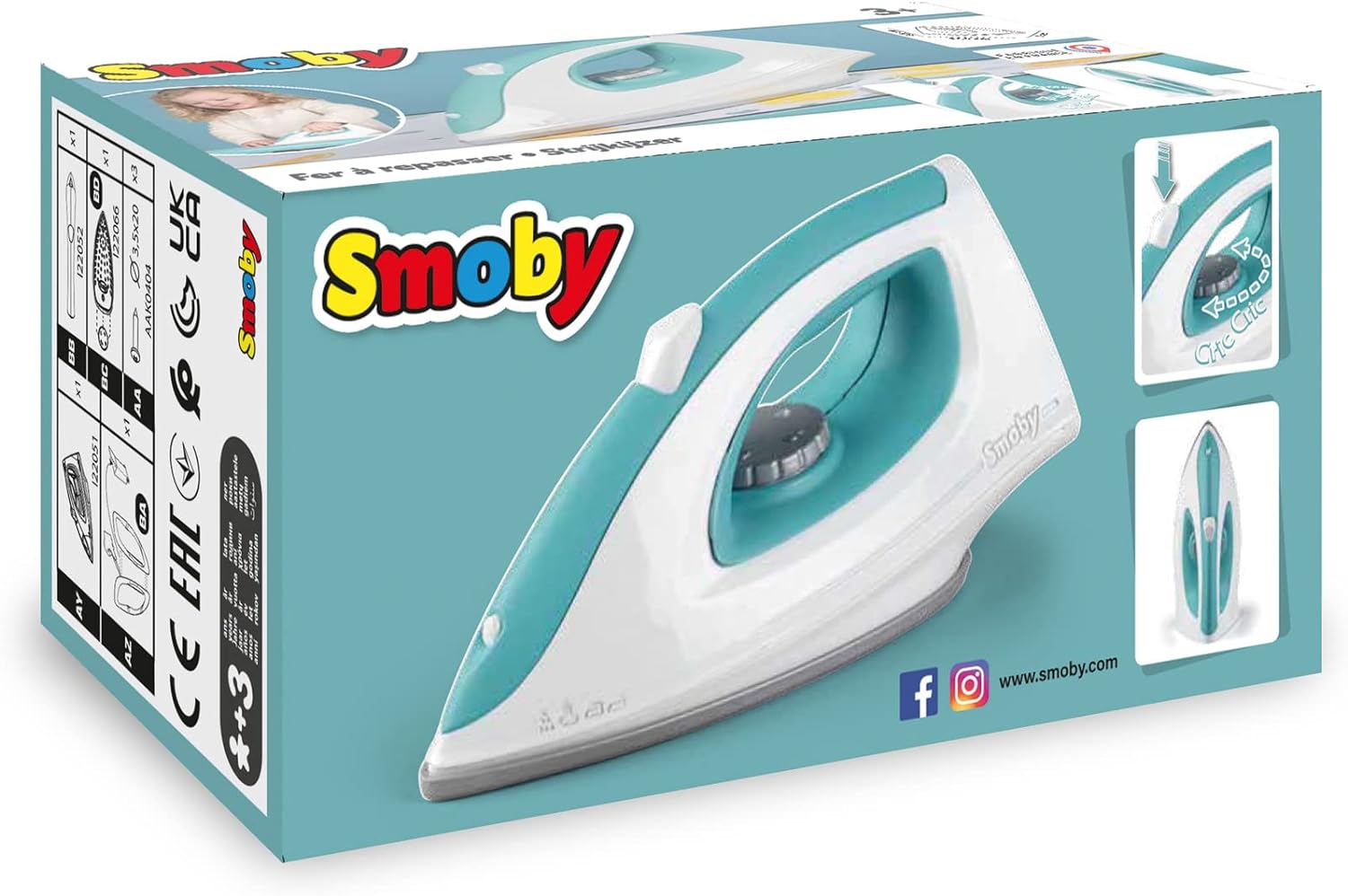 Smoby 330122 Ironing Board with Steam Station, Multicoloured