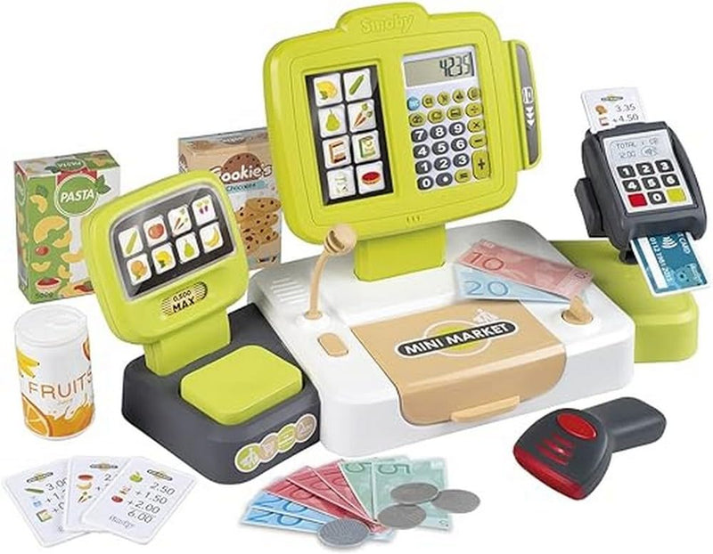 SMOBY 7600350114 Toy Cash Register for Kids Shop Til, Multi, One Size New Model