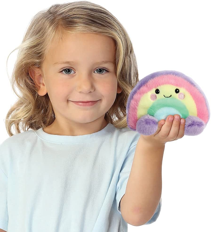 Aurora, 33577, Palm Pals Vivi Rainbow 5In, Soft Toy, Pink, Purple, Yellow