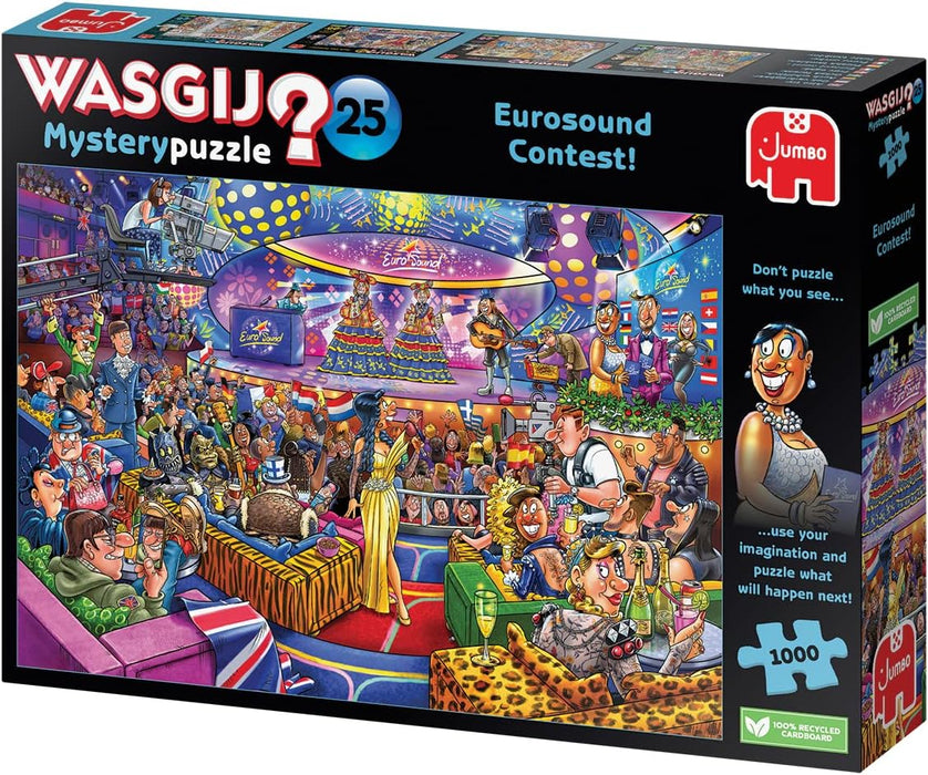 Wasgij Mystery 25, Eurosound Contest - 1000 Piece Jigsaw Puzzles for Adults - Fun Challenging & Brainteasing Adults Jigsaw Puzzle - Puzzle What Happens Next - 100% Recycled Cardboard, 1000pcs - Jumbo