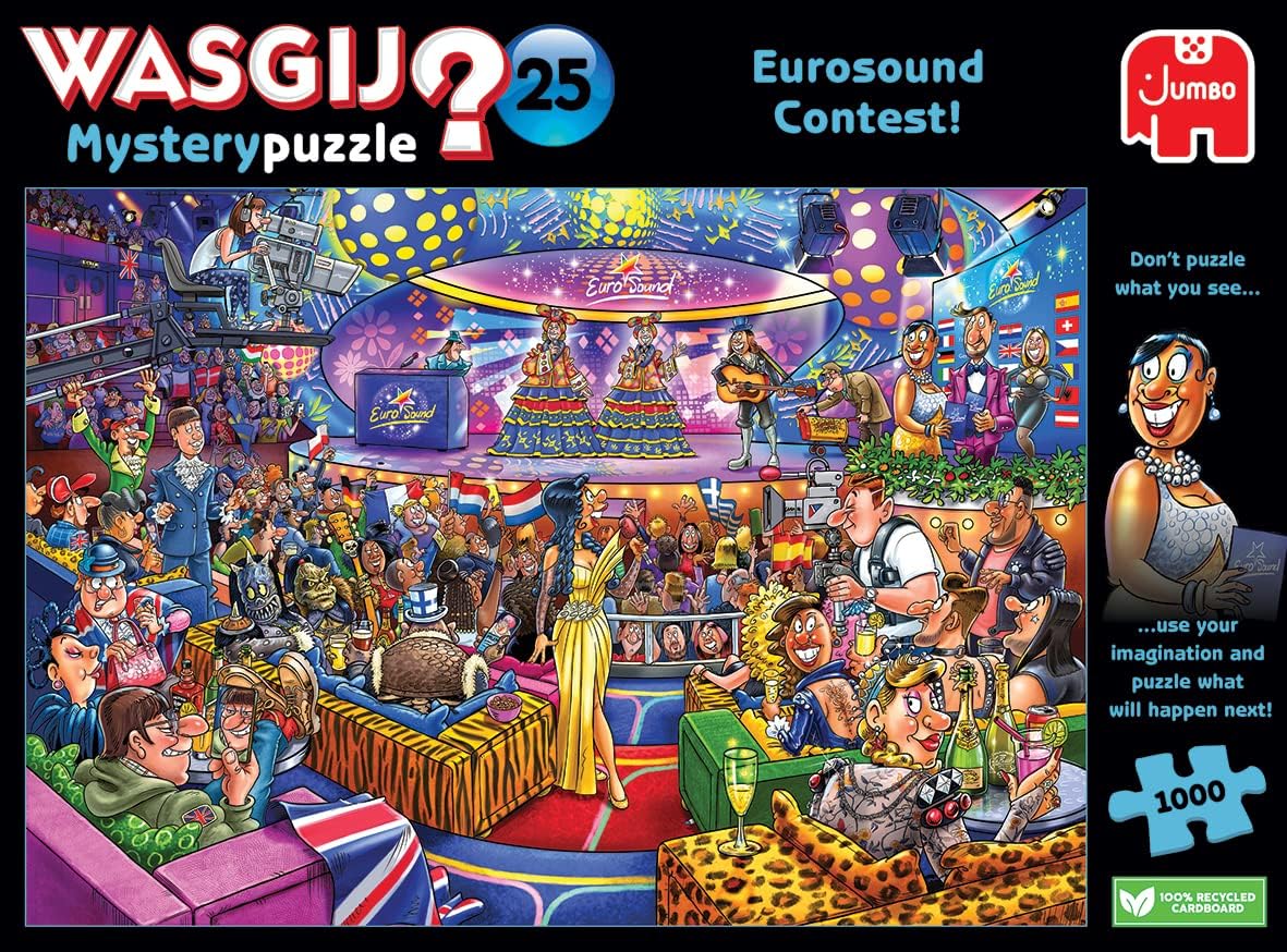 Wasgij Mystery 25, Eurosound Contest - 1000 Piece Jigsaw Puzzles for Adults - Fun Challenging & Brainteasing Adults Jigsaw Puzzle - Puzzle What Happens Next - 100% Recycled Cardboard, 1000pcs - Jumbo