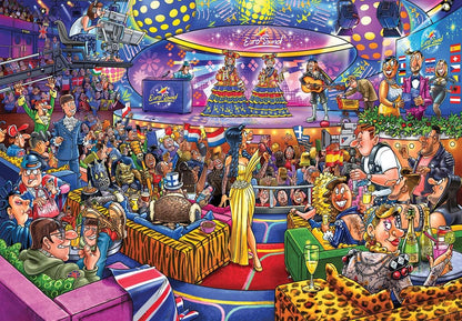 Wasgij Mystery 25, Eurosound Contest - 1000 Piece Jigsaw Puzzles for Adults - Fun Challenging & Brainteasing Adults Jigsaw Puzzle - Puzzle What Happens Next - 100% Recycled Cardboard, 1000pcs - Jumbo