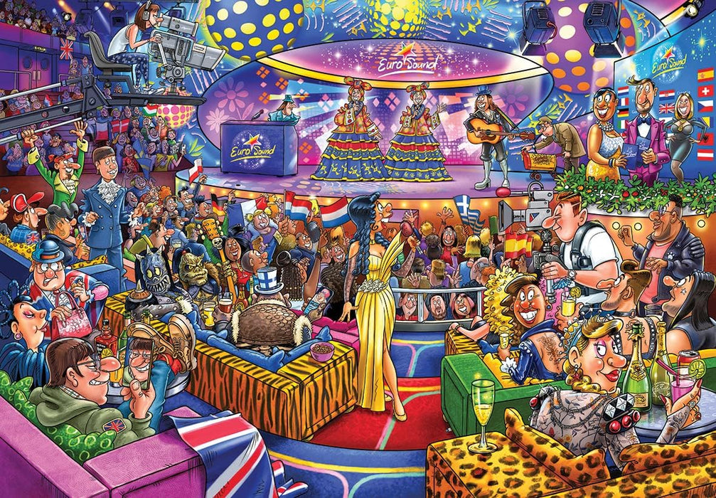 Wasgij Mystery 25, Eurosound Contest - 1000 Piece Jigsaw Puzzles for Adults - Fun Challenging & Brainteasing Adults Jigsaw Puzzle - Puzzle What Happens Next - 100% Recycled Cardboard, 1000pcs - Jumbo