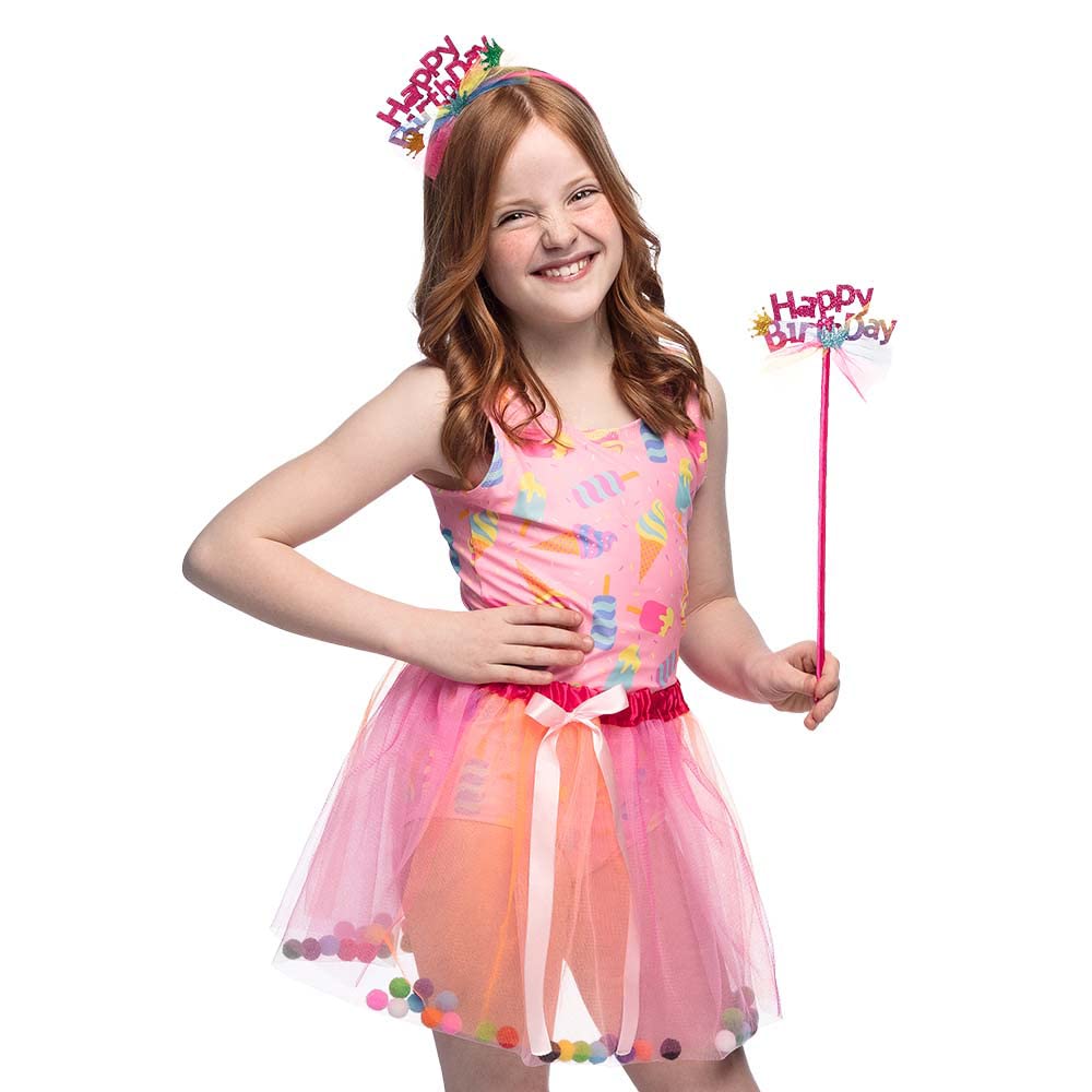 Boland - Verkleedset Fee Roze Happy Birthday