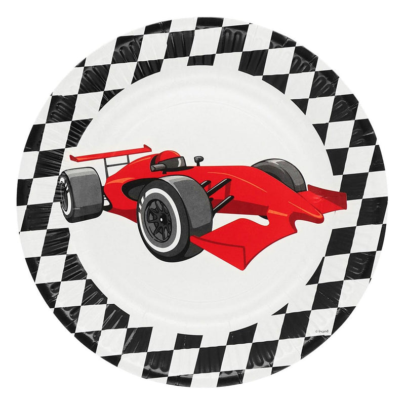 Boland 44777 Speed Racing Car Paper Plates for Parties and Birthdays Formula Racing Car Pack of 8