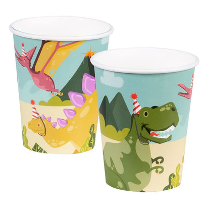 Boland 50067 - Dino Party Cups 10 Pieces 210ml Eco-Friendly Party Tableware 100% Paper Birthday