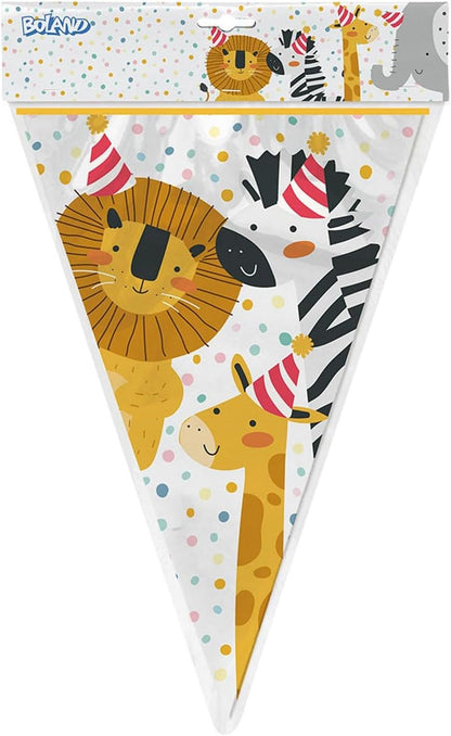 Wild Animals Bunting 6 m for Children's Birthday Parties and Zoo Party Wild Animals Safari Children's Birthday Party Garland Bunting Flag