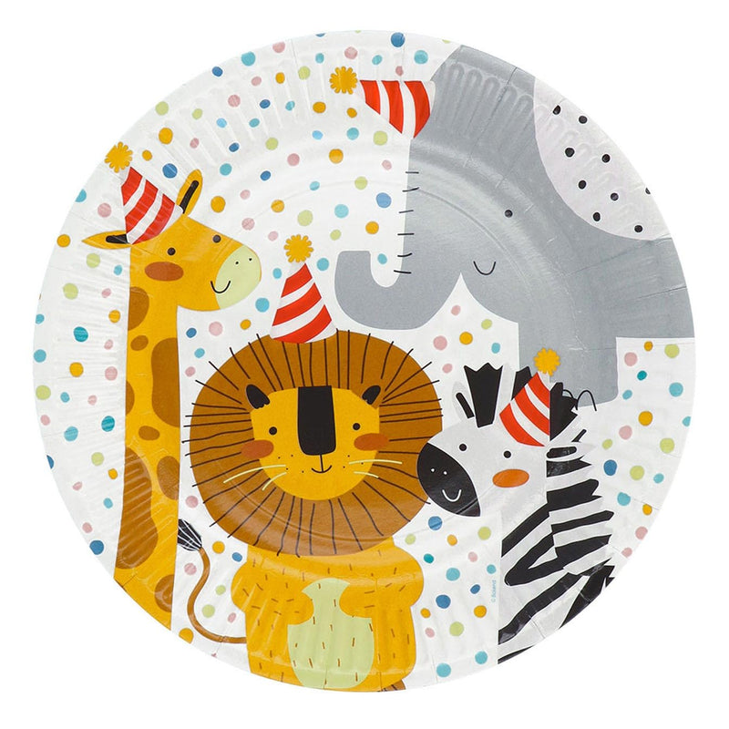 Wild Animals 8 Plates for Children's Birthday Parties and Zoo Party Wild Animals Safari Children Birthday Party Plates Paper Plates