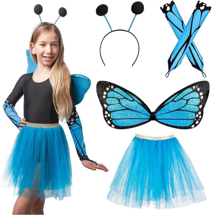 Boland Butterfly Set 5-Piece Costume for Children Wings Tutu Headband Gloves