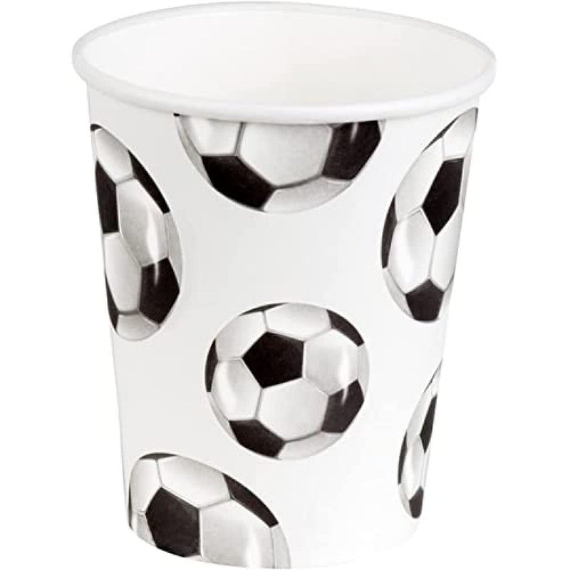 Boland 62521 - Football Party Cups - Pack of 10 - 210ml - Eco-Friendly Party Tableware - 100% Paper - Birthday