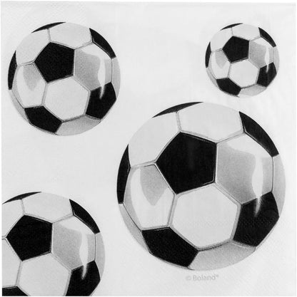 Boland 62522 - Football Party Napkins Pack of 20 33 x 33 cm Mouth Cloth Table Decoration 100% Paper Birthday Theme Party