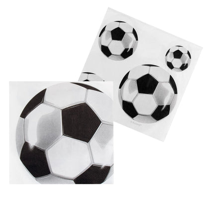 Boland 62522 - Football Party Napkins Pack of 20 33 x 33 cm Mouth Cloth Table Decoration 100% Paper Birthday Theme Party