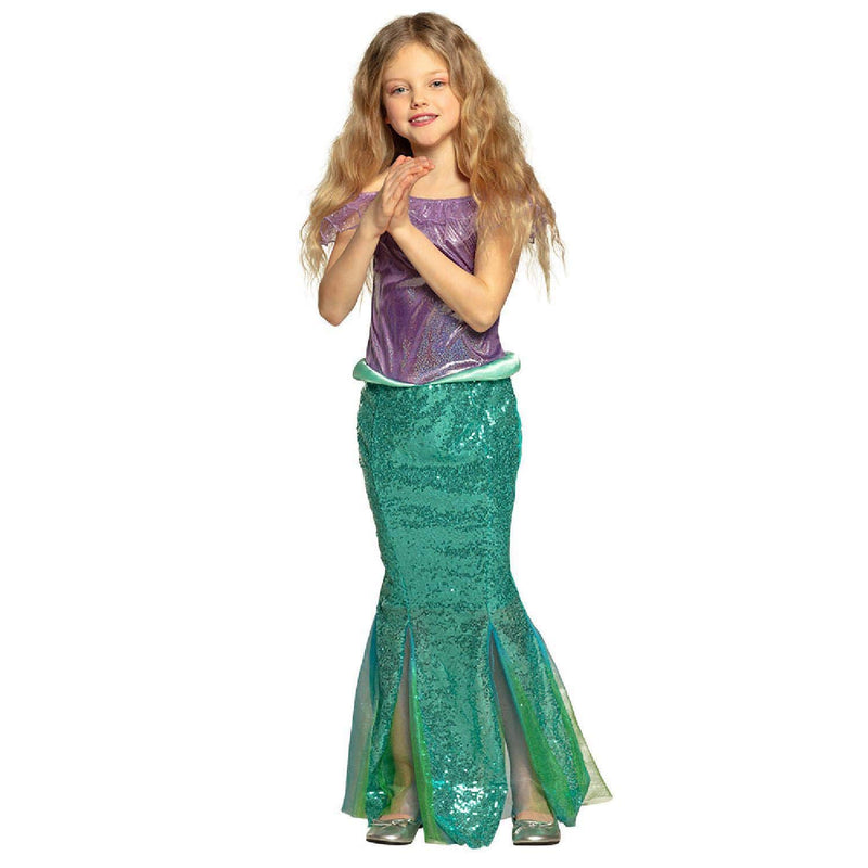 Boland 82296 - Children's Mermaid Costume Long Dress and Tiara for Girls with Sequins and Tulle, Mermaid, Costume, Carnival, Theme Party