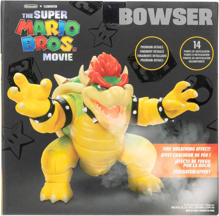 Super Mario Nintendo Figura Bowser con Efecto de Fuego por la Boca de 20 cm de Altura – Esta Figura Tiene 14 Puntos de Articulación y un Gran Nivel de Detalle – Juguetes Niños 3 Años +