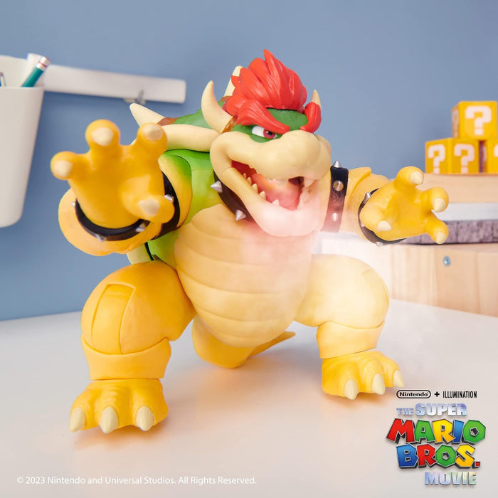 Super Mario Nintendo Figura Bowser con Efecto de Fuego por la Boca de 20 cm de Altura – Esta Figura Tiene 14 Puntos de Articulación y un Gran Nivel de Detalle – Juguetes Niños 3 Años +