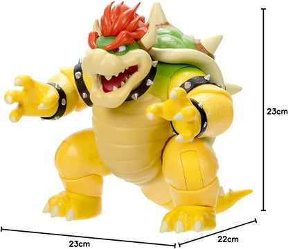 Super Mario Nintendo Figura Bowser con Efecto de Fuego por la Boca de 20 cm de Altura – Esta Figura Tiene 14 Puntos de Articulación y un Gran Nivel de Detalle – Juguetes Niños 3 Años +
