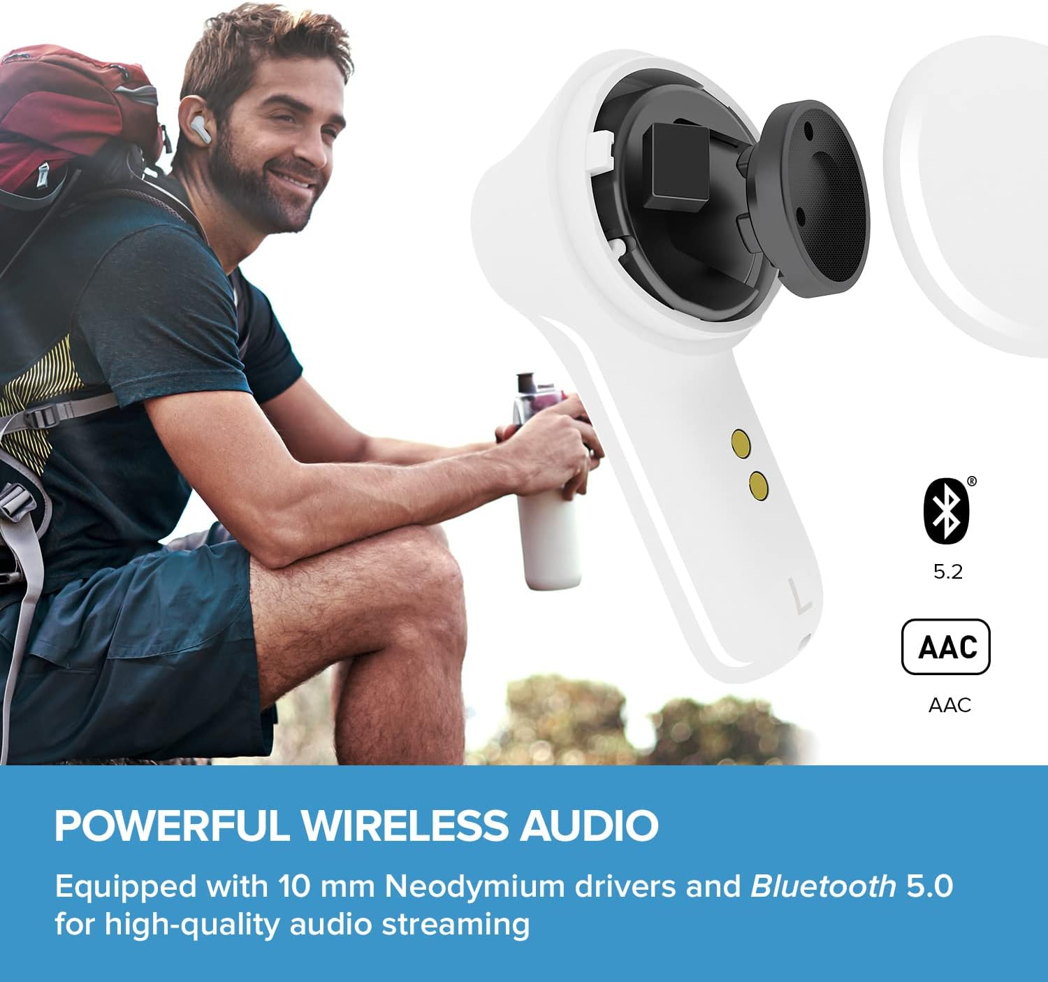 Creative Zen Air Lightweight True Wireless Sweatproof In-ears with Active Noise Cancellation, Ambient Mode, Bluetooth 5.0, IPX4, Up to 6 Hours Per Charge and 18 Hours Total Playtime