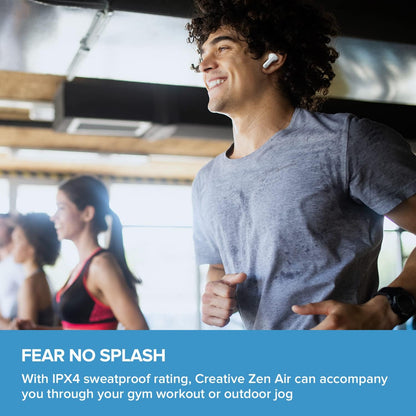 Creative Zen Air Lightweight True Wireless Sweatproof In-ears with Active Noise Cancellation, Ambient Mode, Bluetooth 5.0, IPX4, Up to 6 Hours Per Charge and 18 Hours Total Playtime